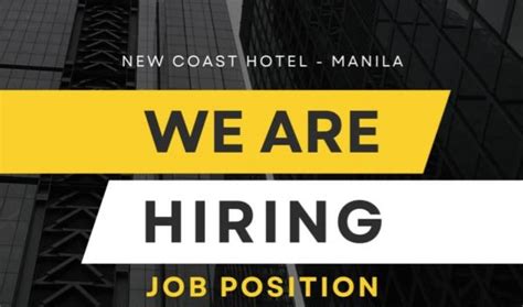 new coast hotel manila hiring|New Coast Work, Jobs in Manila .